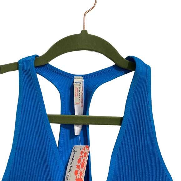 Free People Varsity Blue Throw Crop Top Sz M NWT - Picture 3 of 12